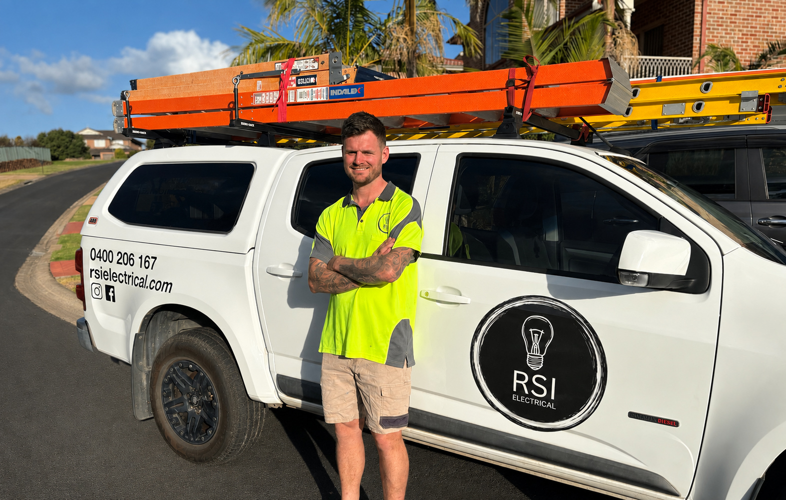 Robert, owner of RSI Electrical, with his service ute